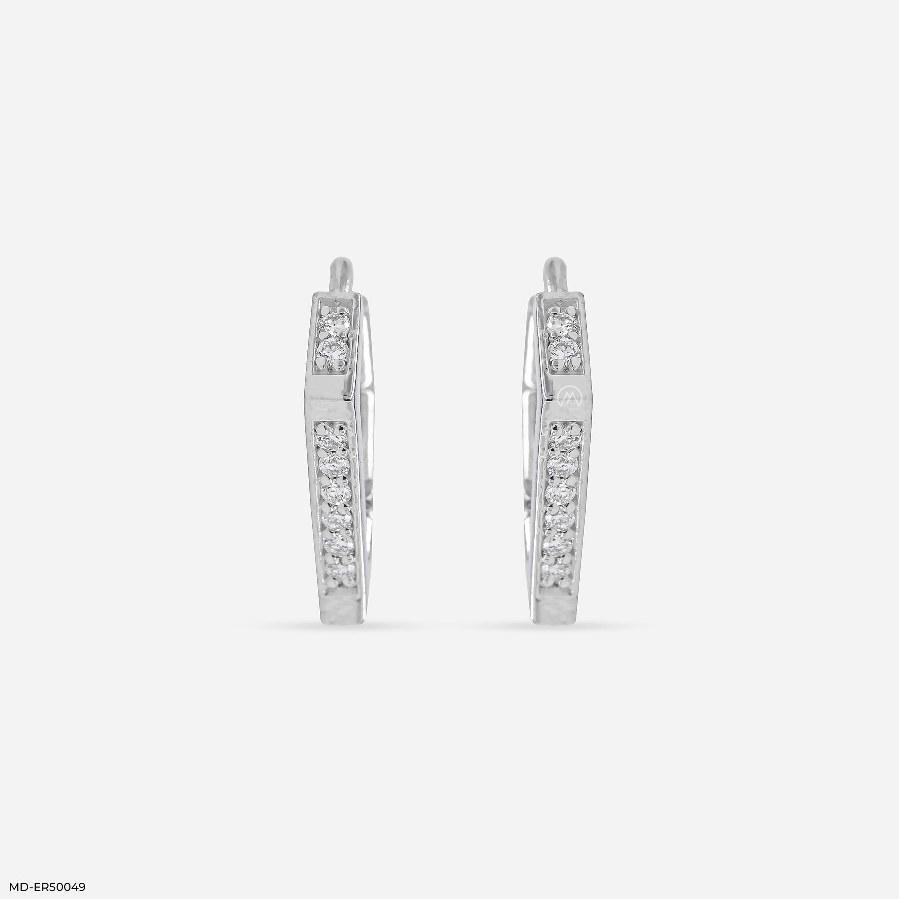 Verve V Lab Diamond Hoop 925 Sterling Silver