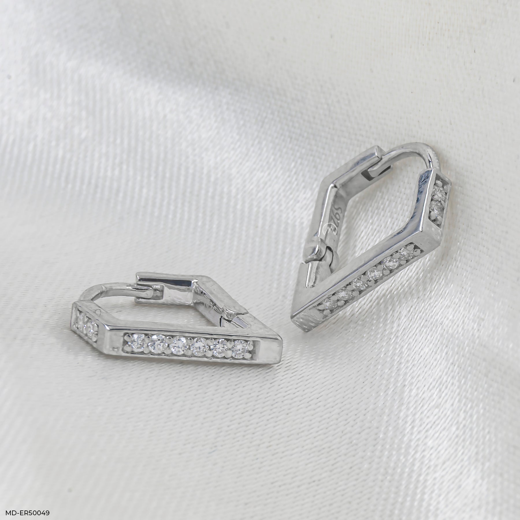 Verve V Lab Diamond Hoop 925 Sterling Silver