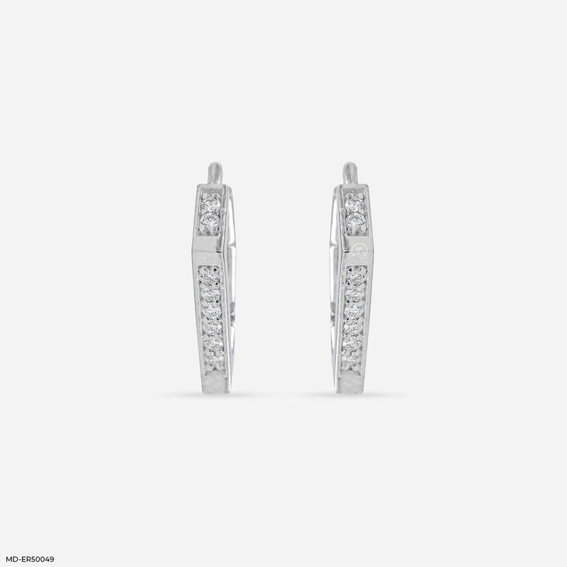 Verve V Lab Diamond Hoop 925 Sterling Silver