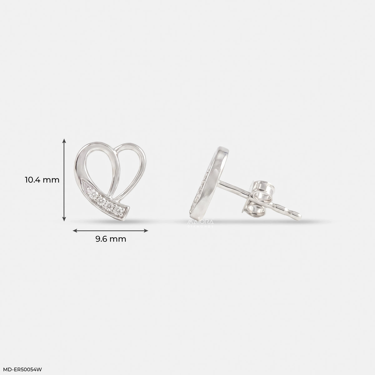 Glittering Heart Diamond Earrings
