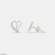 Glittering Heart Diamond Earrings