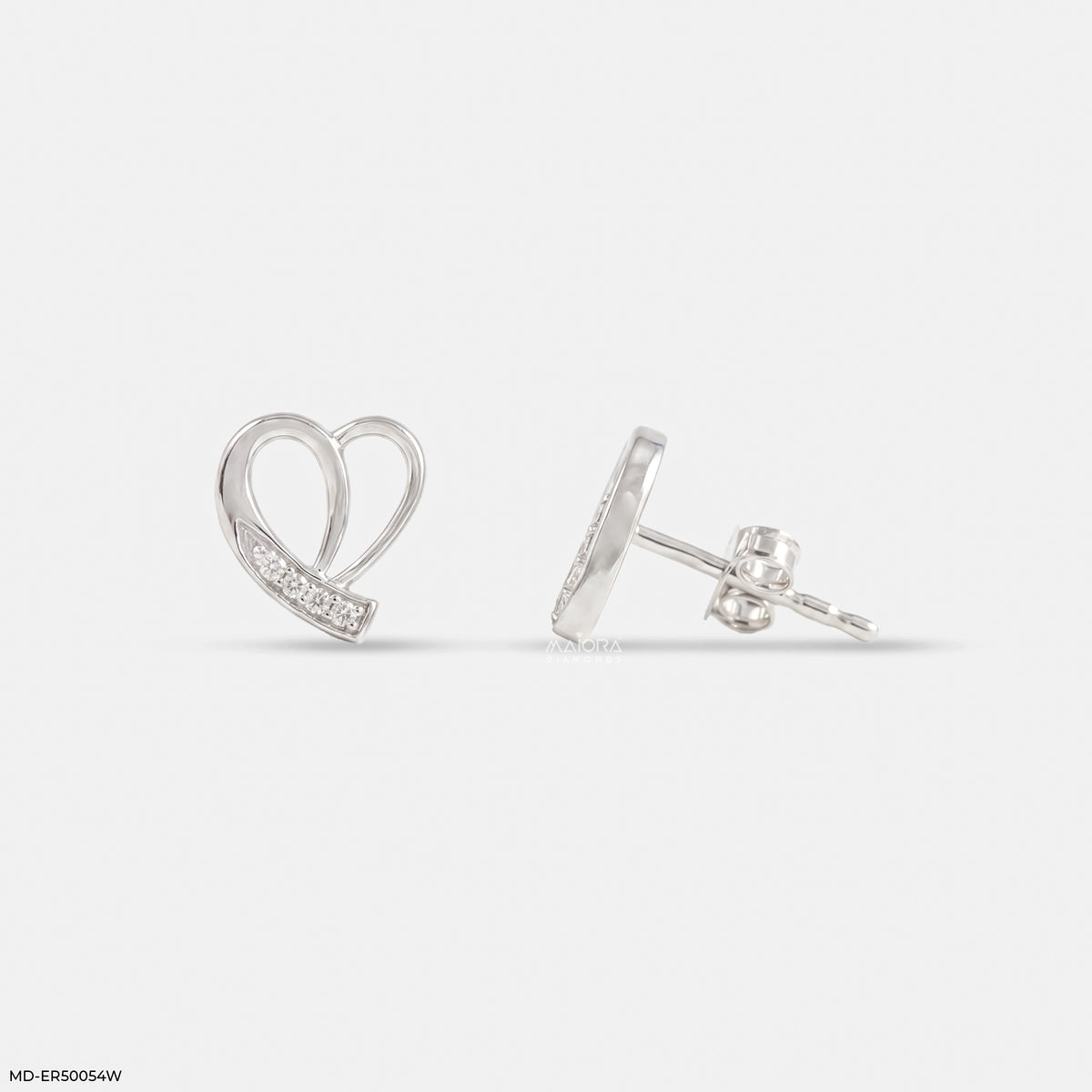 Glittering Heart Diamond Earrings