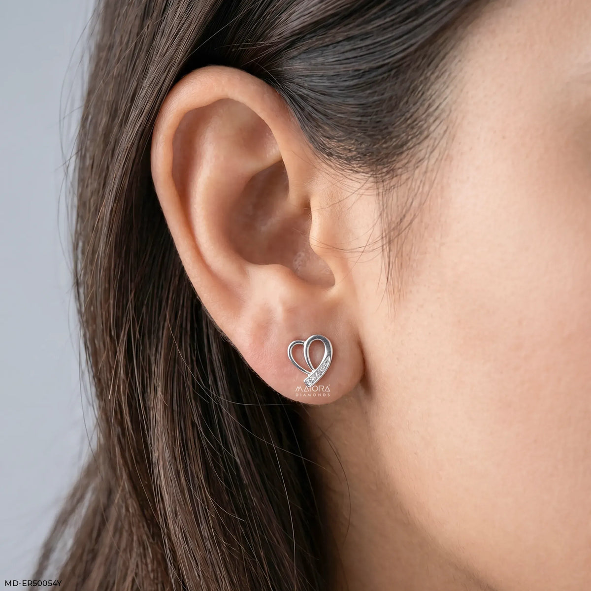 Pure Heart Diamond Studs Earrings