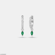 Emerald Glam Diamond Bali Earrings