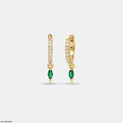 Marquise Emerald Diamond Bali Earrings