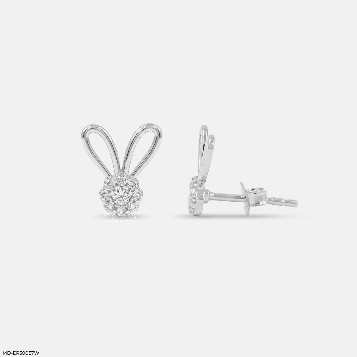 Overlapping Heart Diamond Studs Earrings