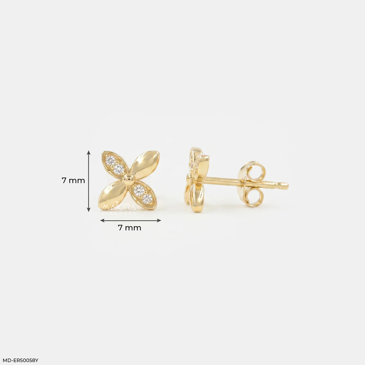 Dual Leaf Diamond Studs Earrings