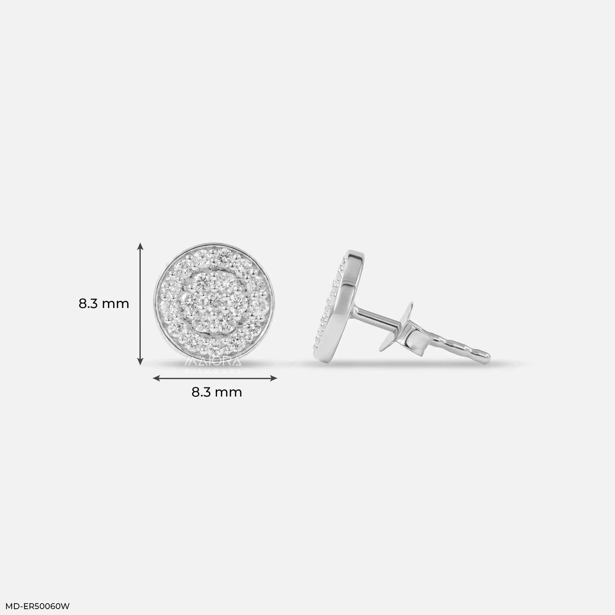 Dazzling Round Diamond Studs Earrings