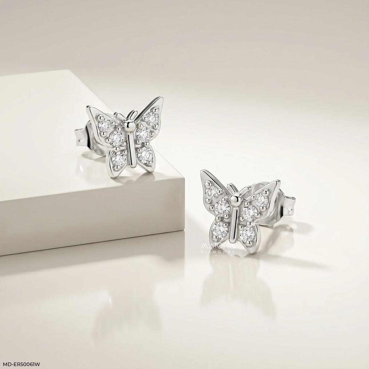 Butterfly Diamond Studs Earrings