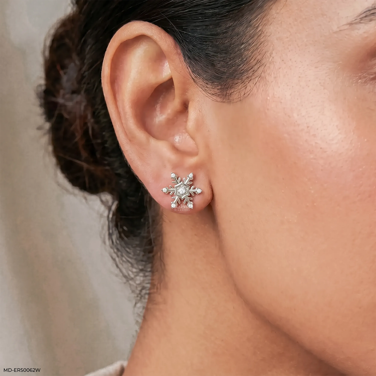Frozen Flake Diamond Studs Earrings