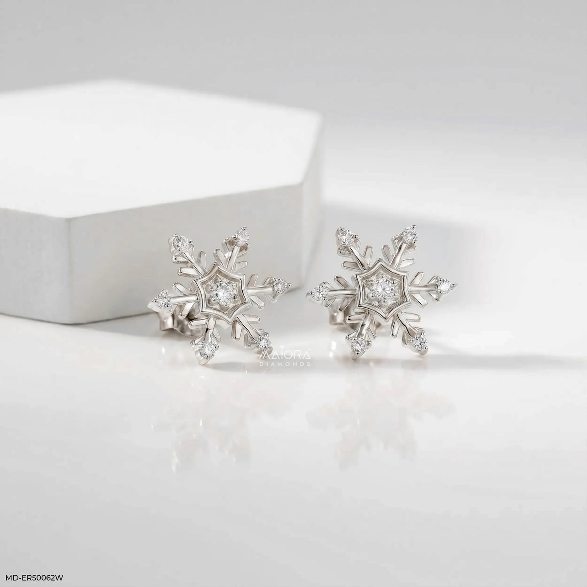 Frozen Flake Diamond Studs Earrings