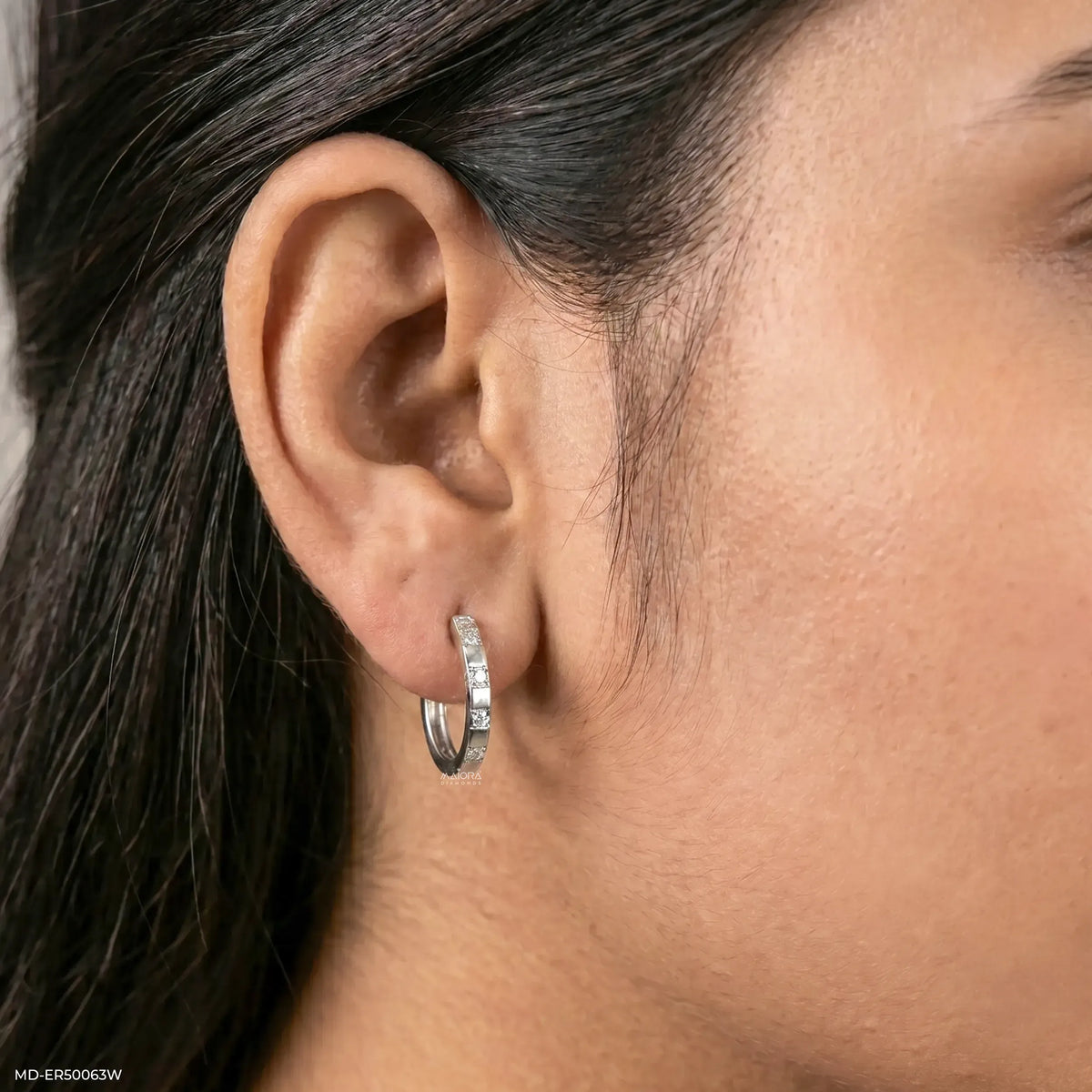 Modern Bloack Diamond Bali Earrings