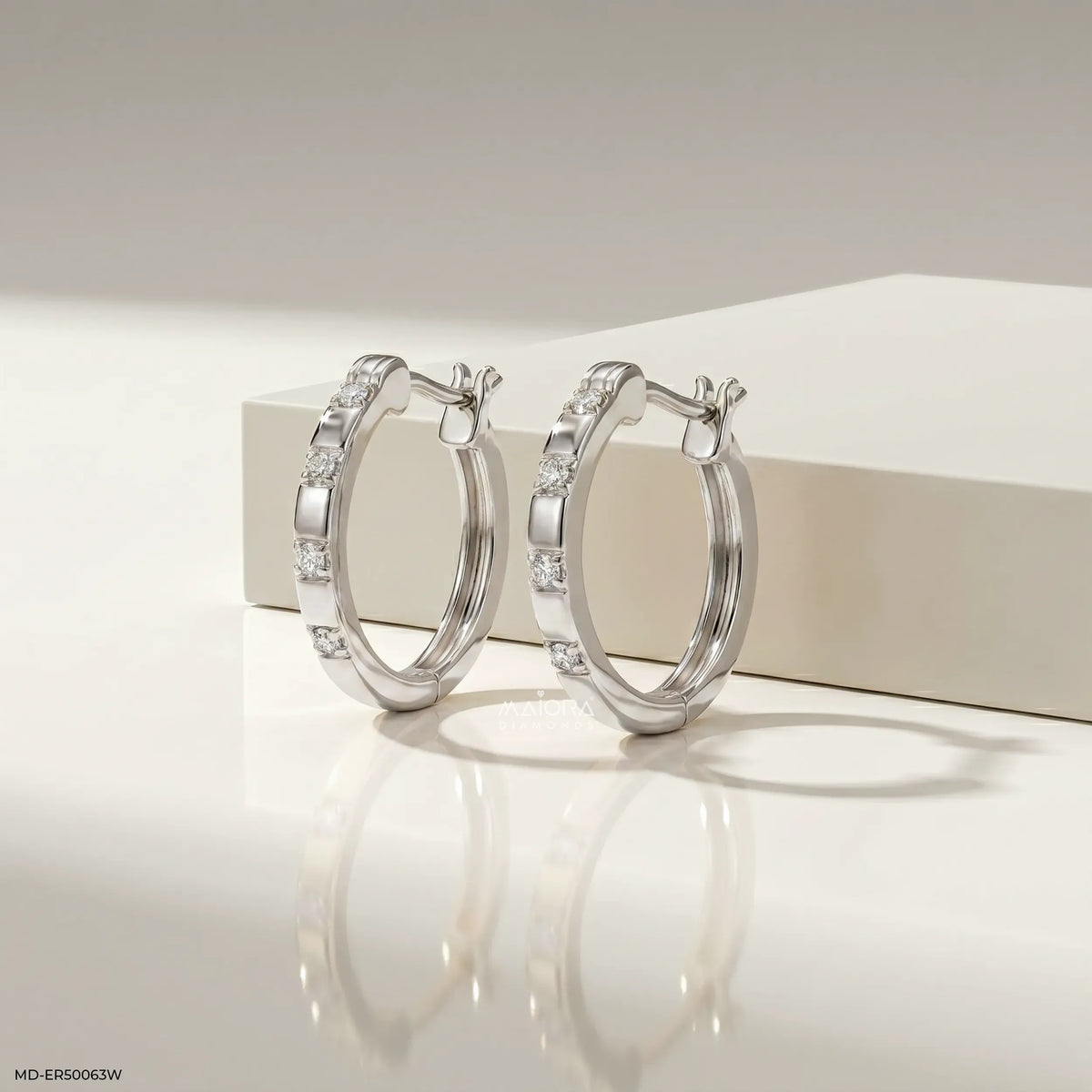 Modern Bloack Diamond Bali Earrings