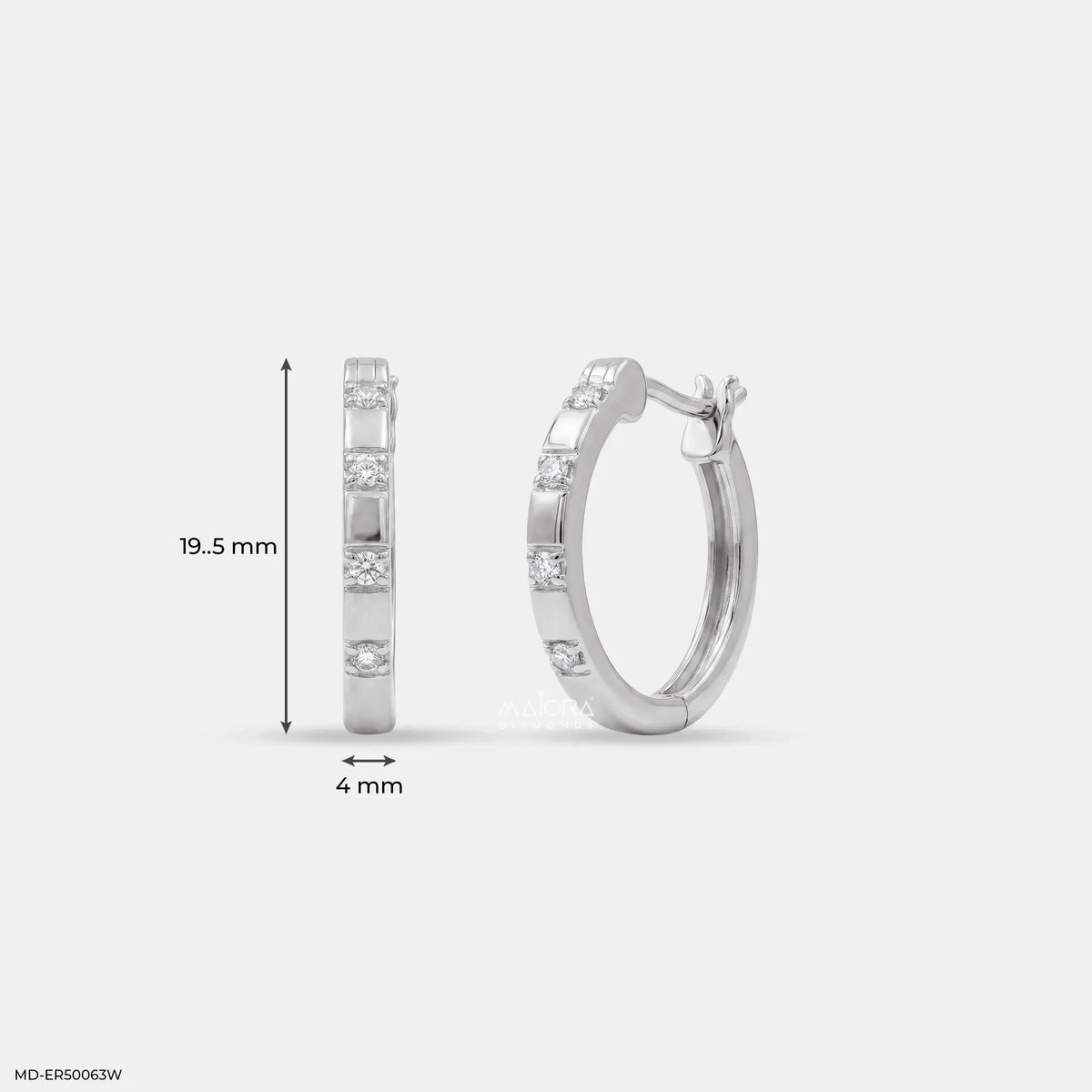 Modern Bloack Diamond Bali Earrings