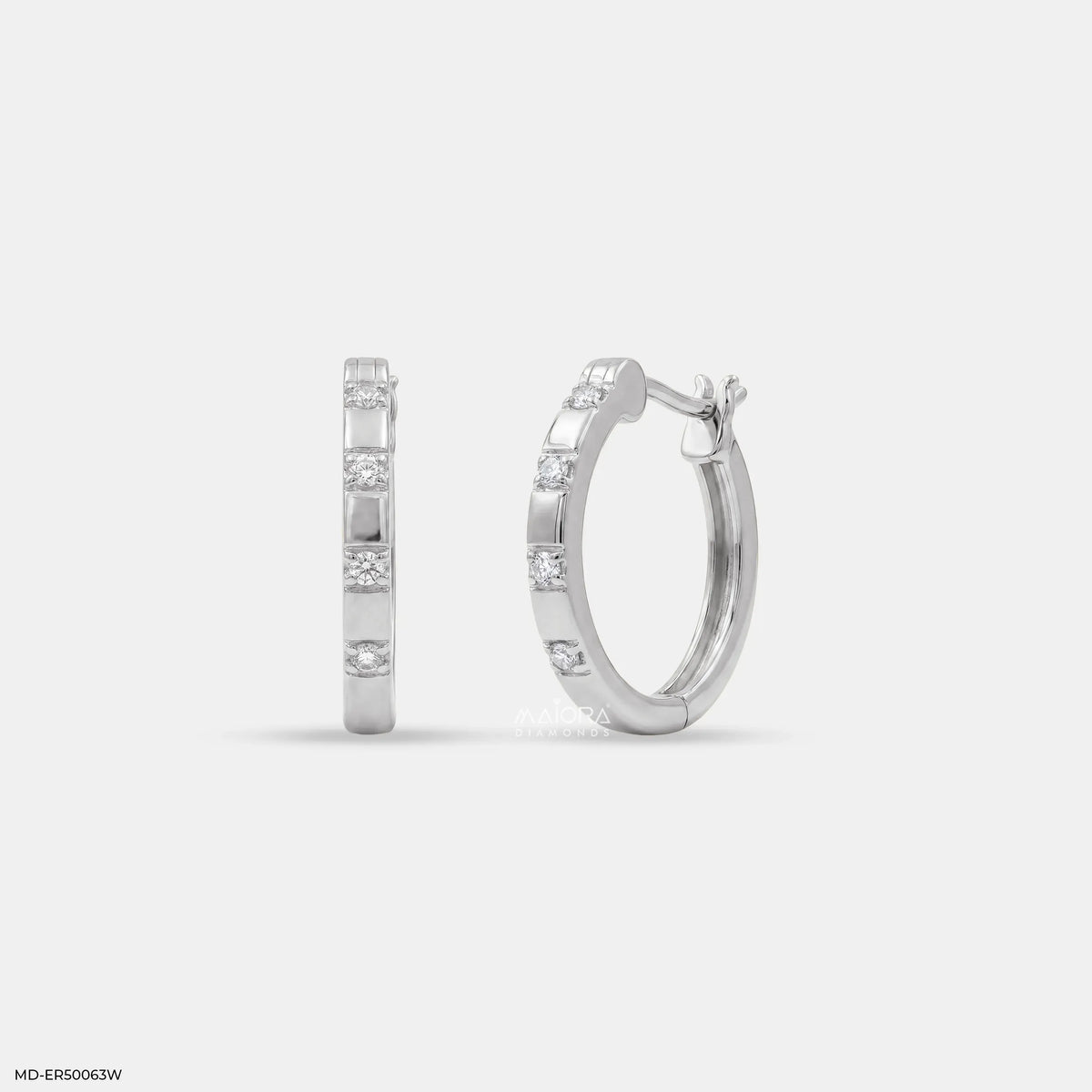 Modern Bloack Diamond Bali Earrings