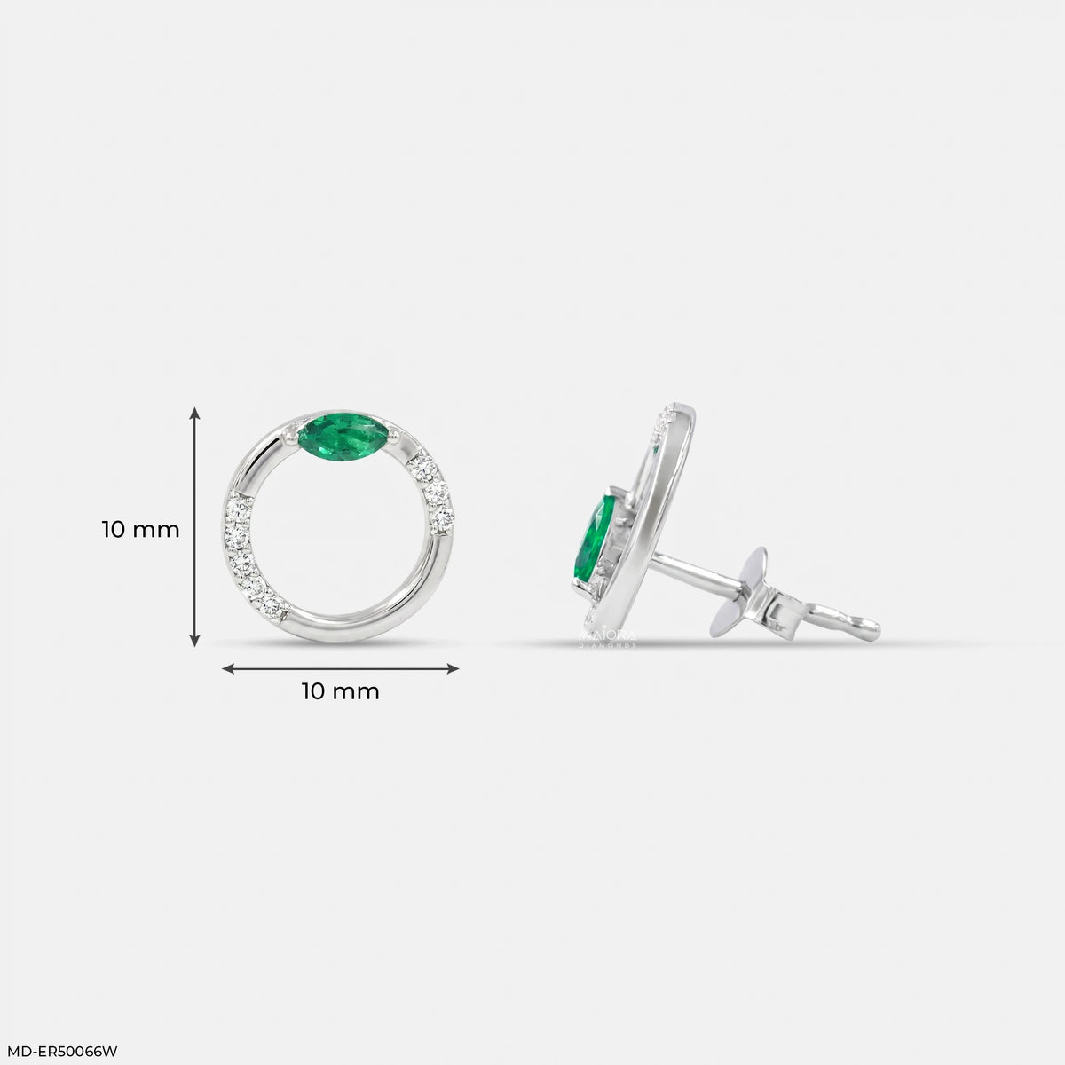 Circular Marquise Emerald Diamond Earrings