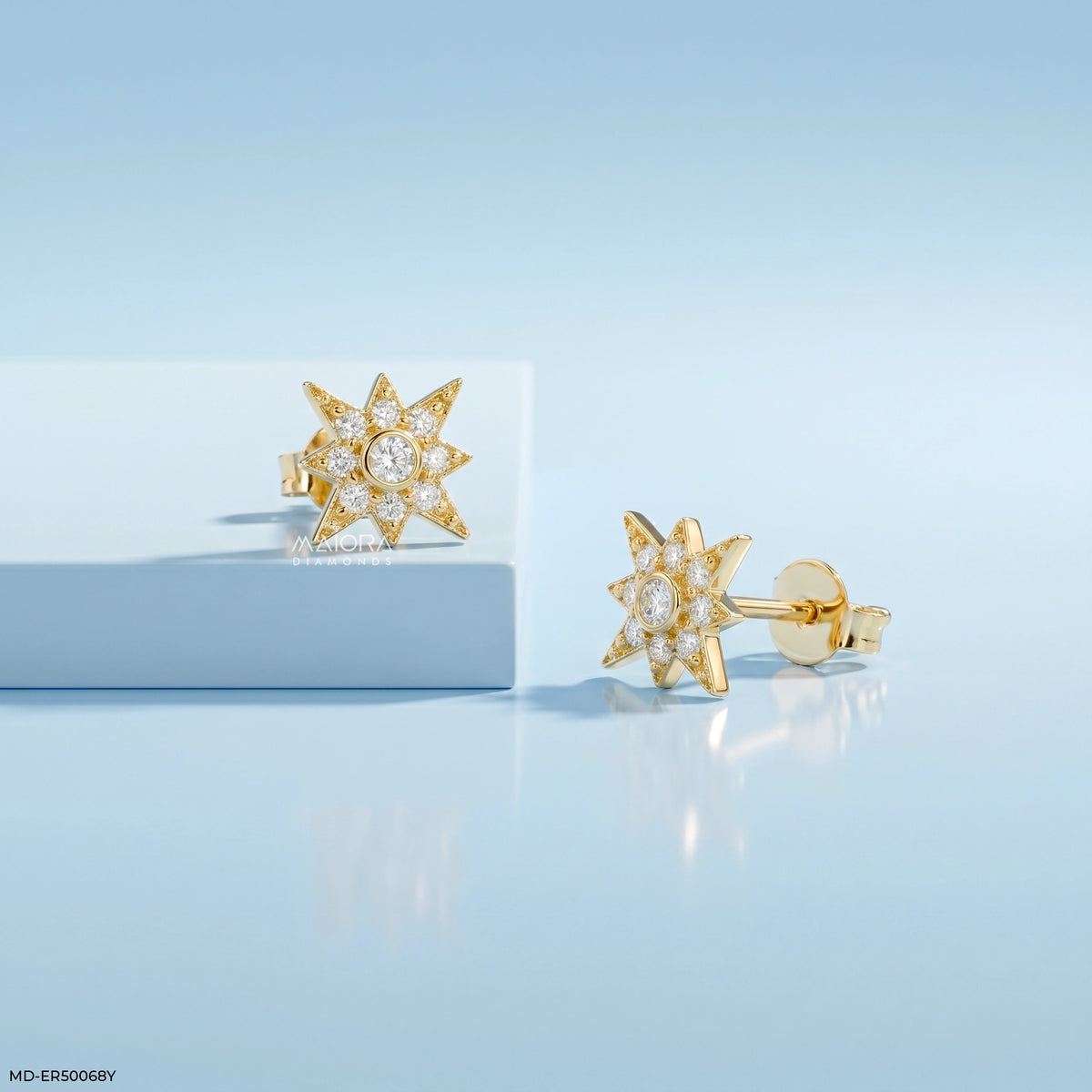 Wishing Star Diamond Studs Earrings