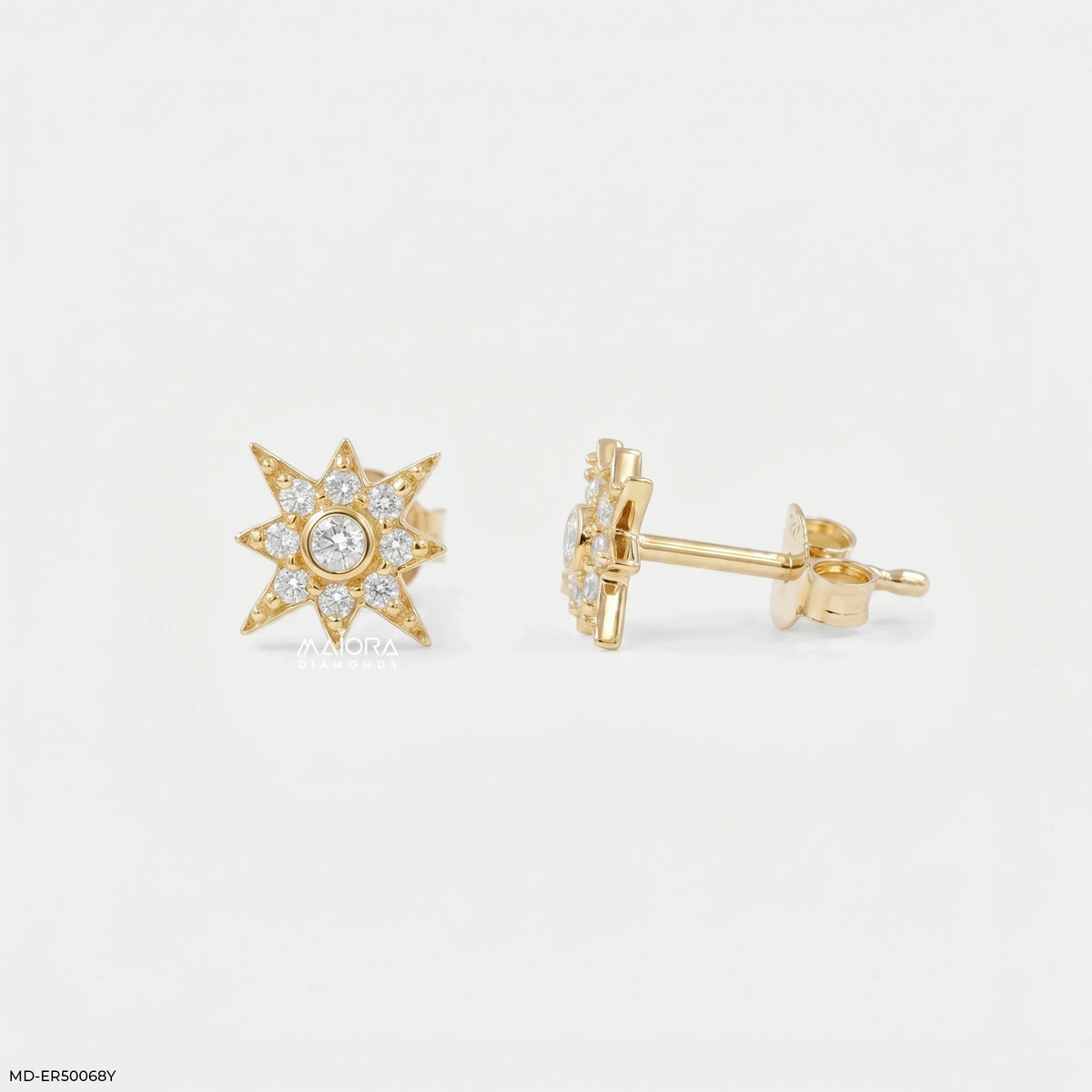 Wishing Star Diamond Studs Earrings