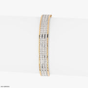 Trinity Row Men's Diamond Bracelet 9K Yellow Gold