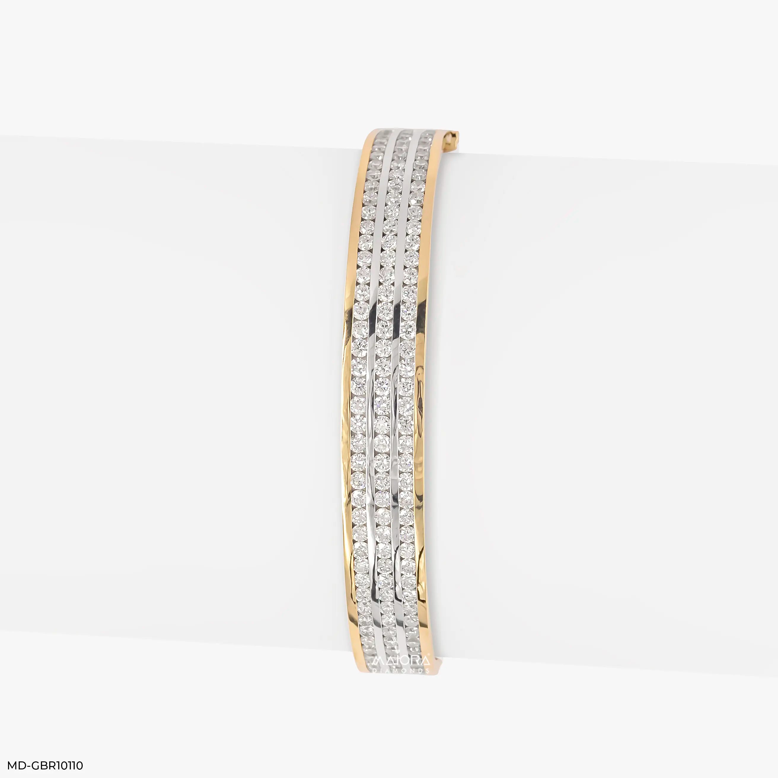 Trinity Row Men's Diamond Bracelet 9K Rose Gold