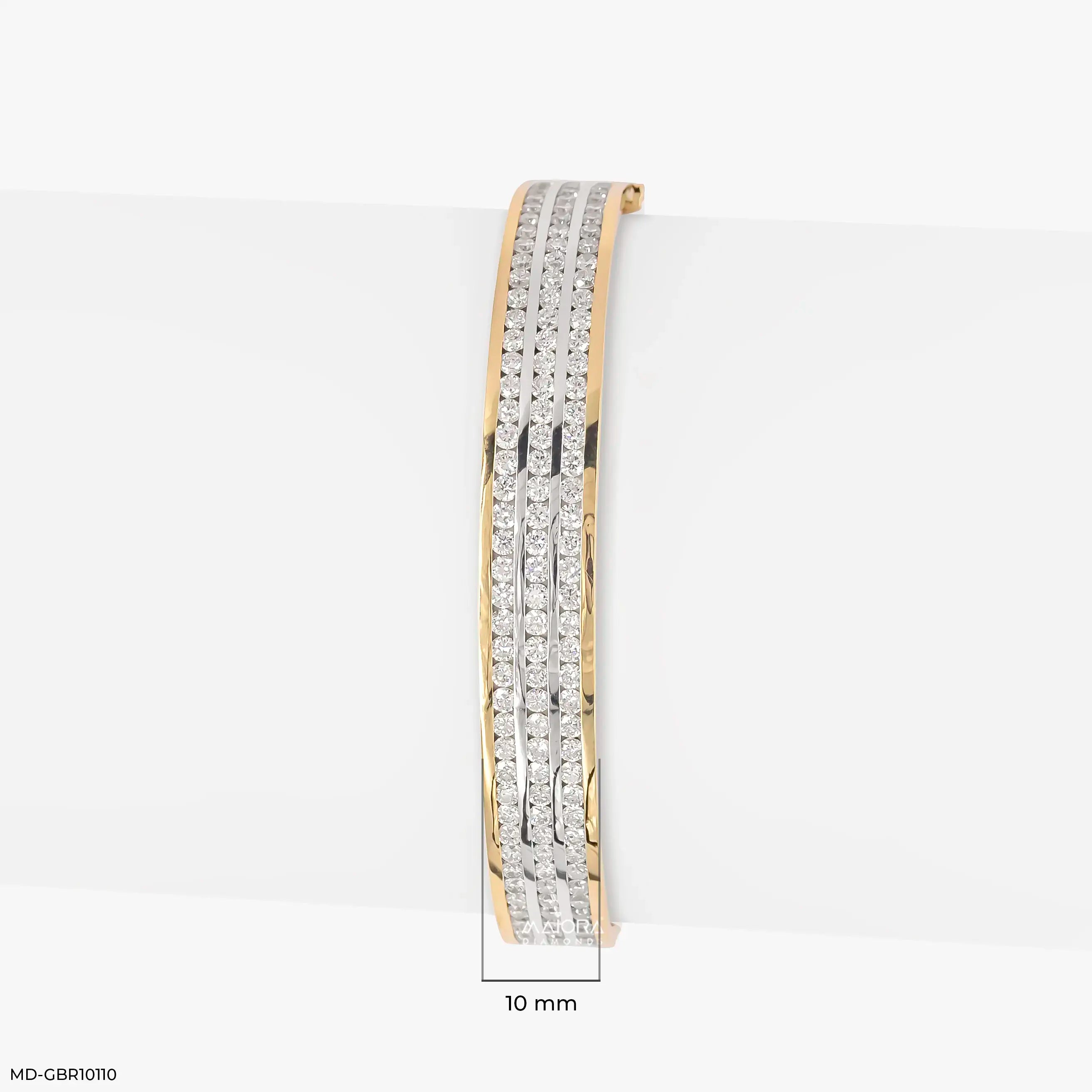 Trinity Row Men's Diamond Bracelet 9K Rose Gold