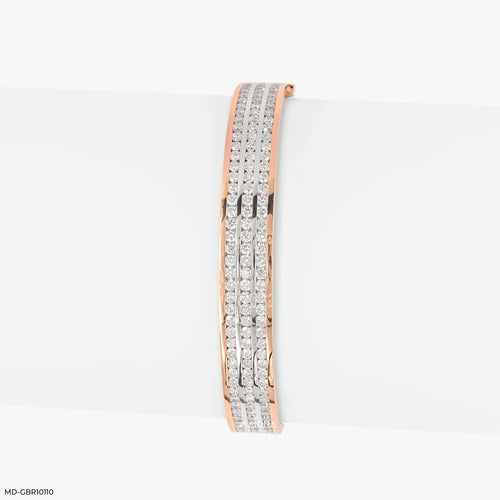 Trinity Row Men's Diamond Bracelet 9K Rose Gold