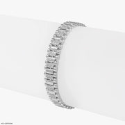 Prestige Link Mens Diamond Bracelet 14K White Gold