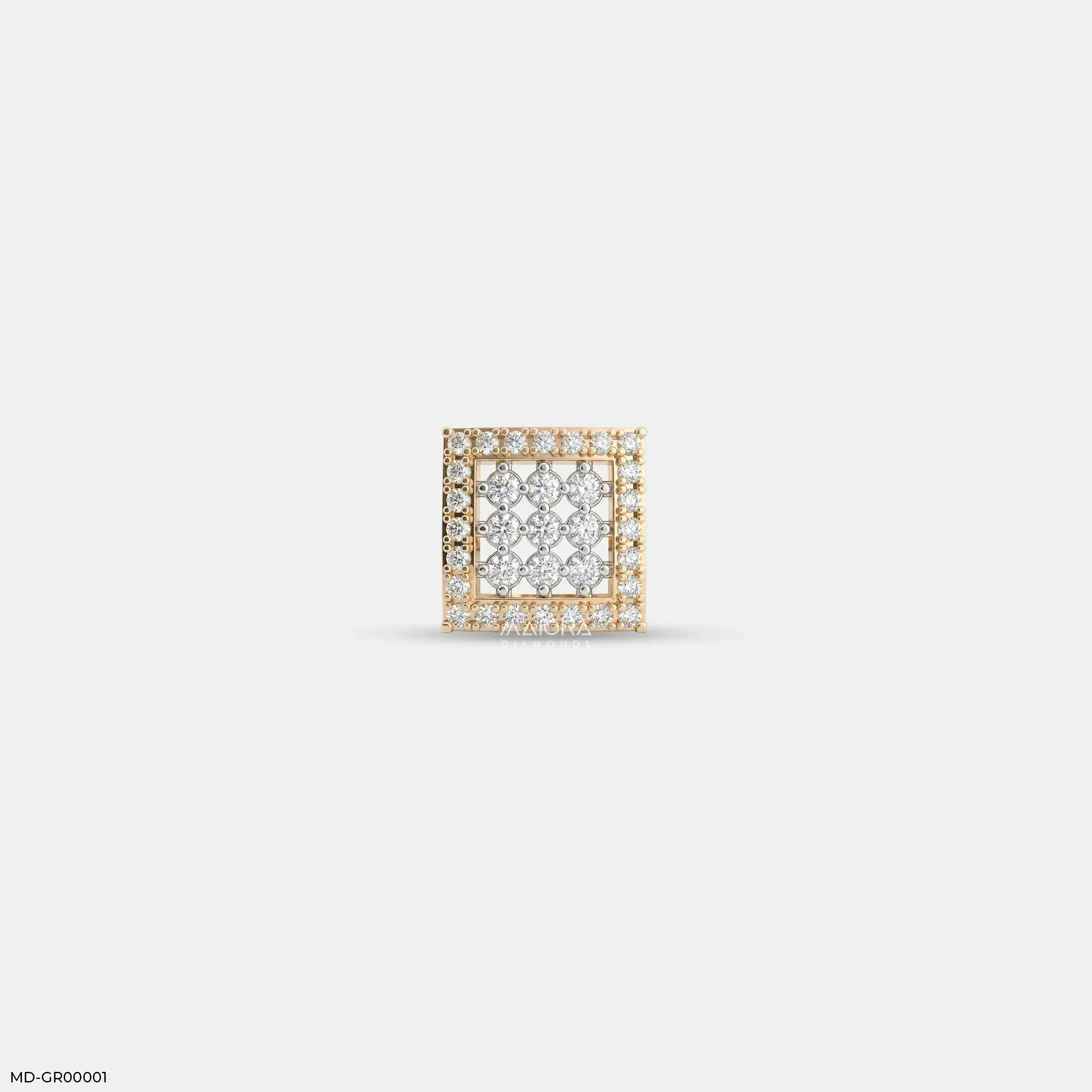 Vertex Diamond Mens Stud Earring 9K Yellow Gold