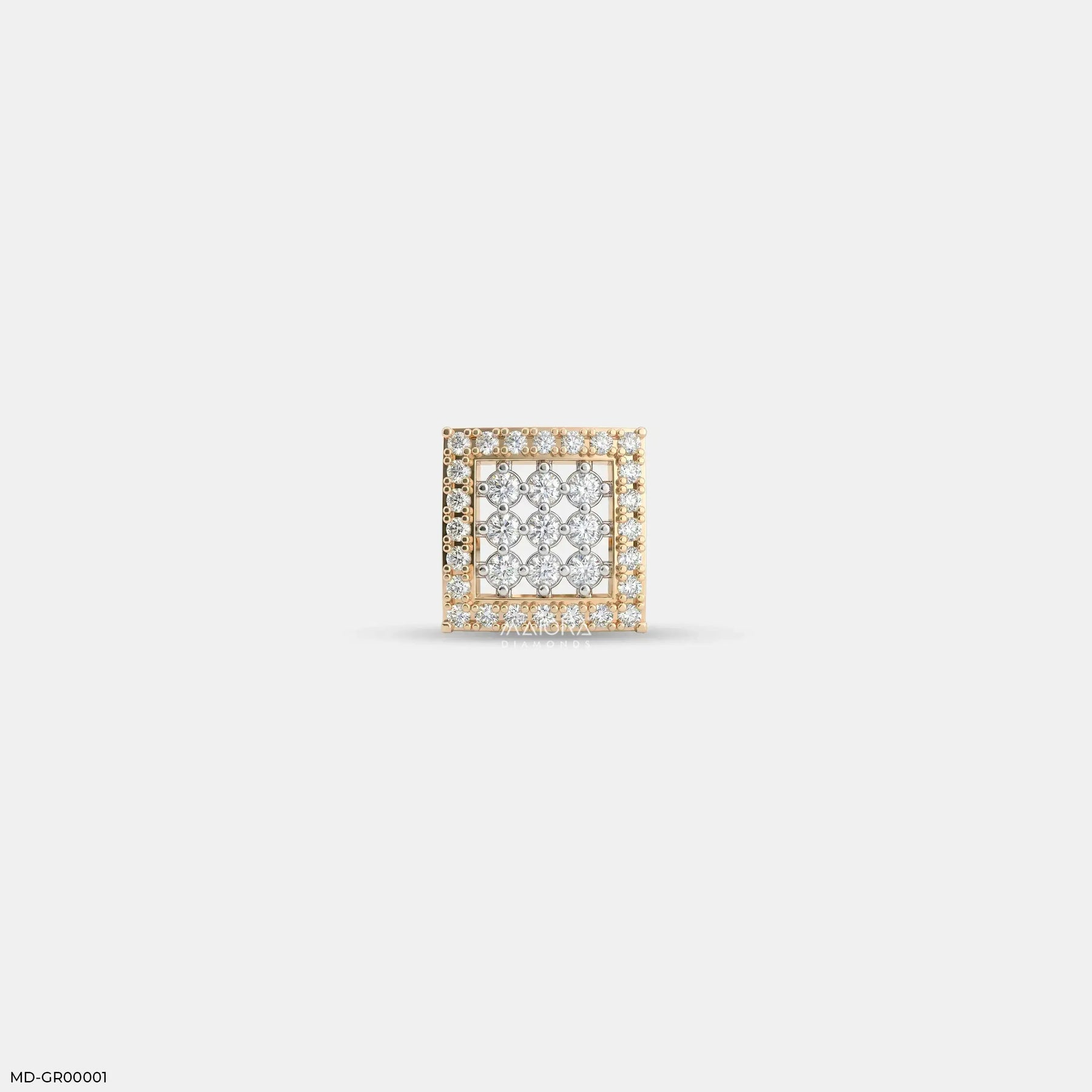 Vertex Diamond Mens Stud Earring Platinum 950