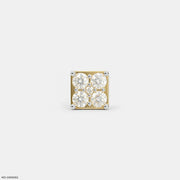 Gold Sqaure Diamond Mens Stud Earring 9K Yellow Gold