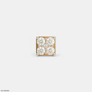 Gold Sqaure Diamond Mens Stud Earring 9K Rose Gold