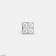Gold Sqaure Diamond Mens Stud Earring Platinum 950