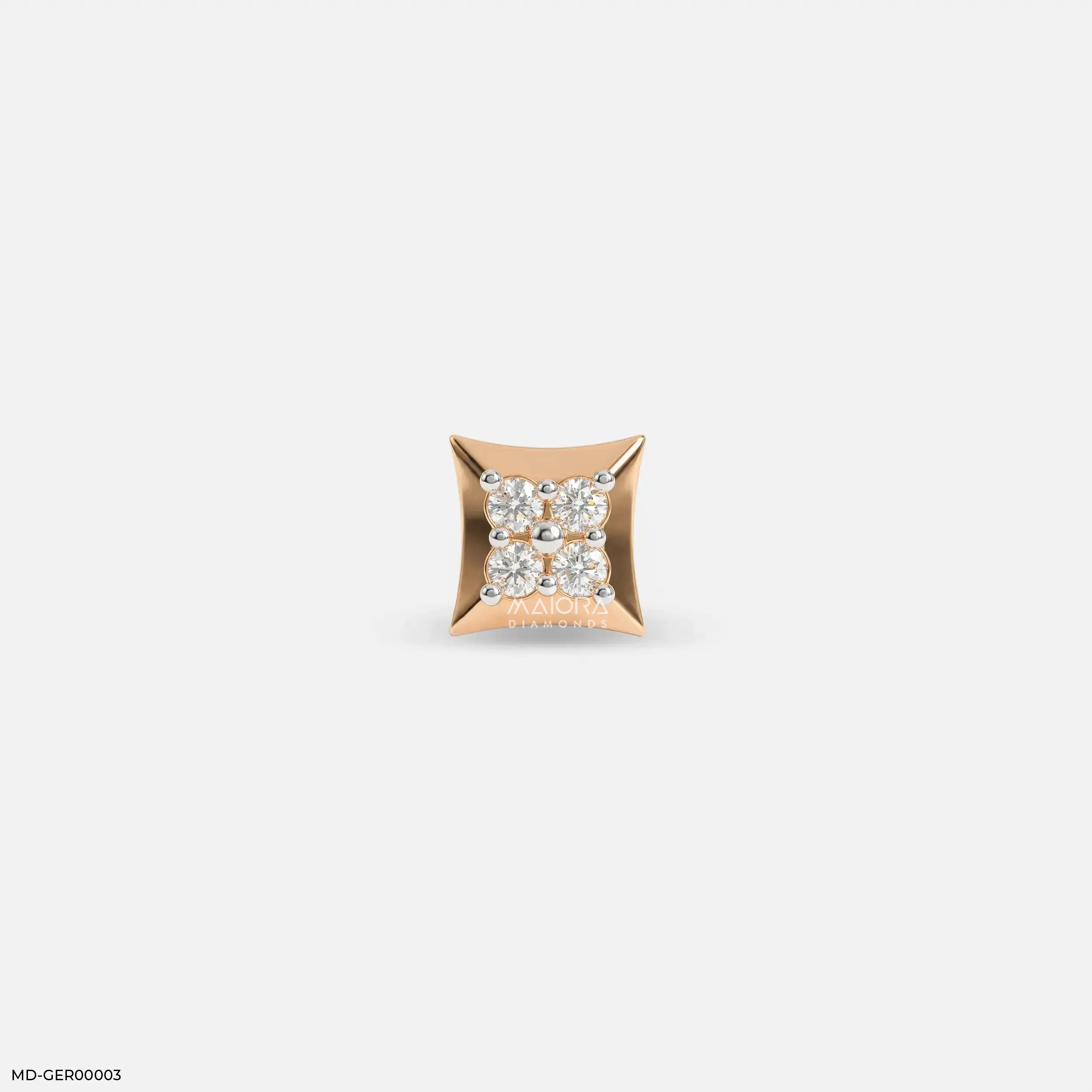 Victorian Diamond Mens Stud Earring 9K Yellow Gold