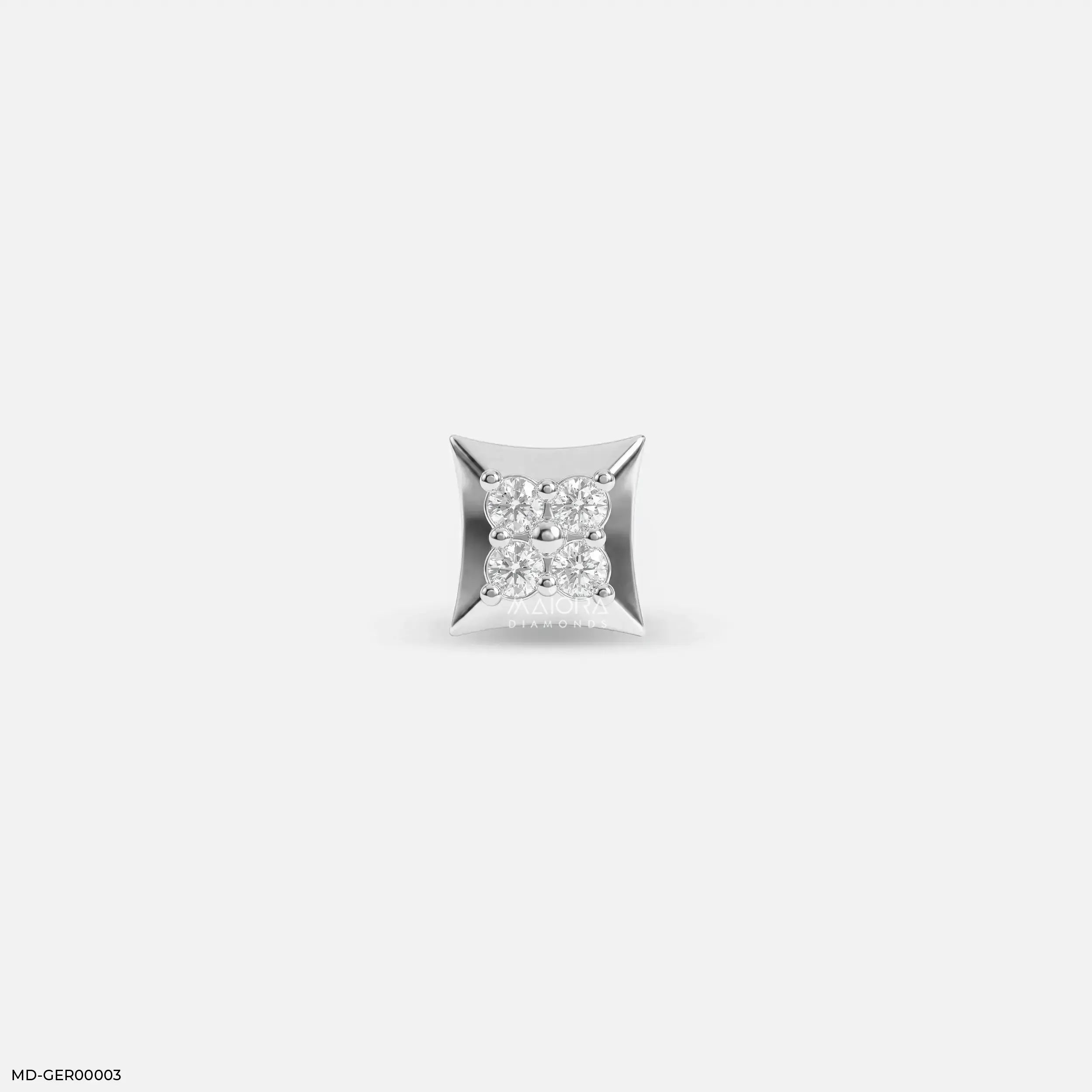 Victorian Diamond Mens Stud Earring 9K Yellow Gold