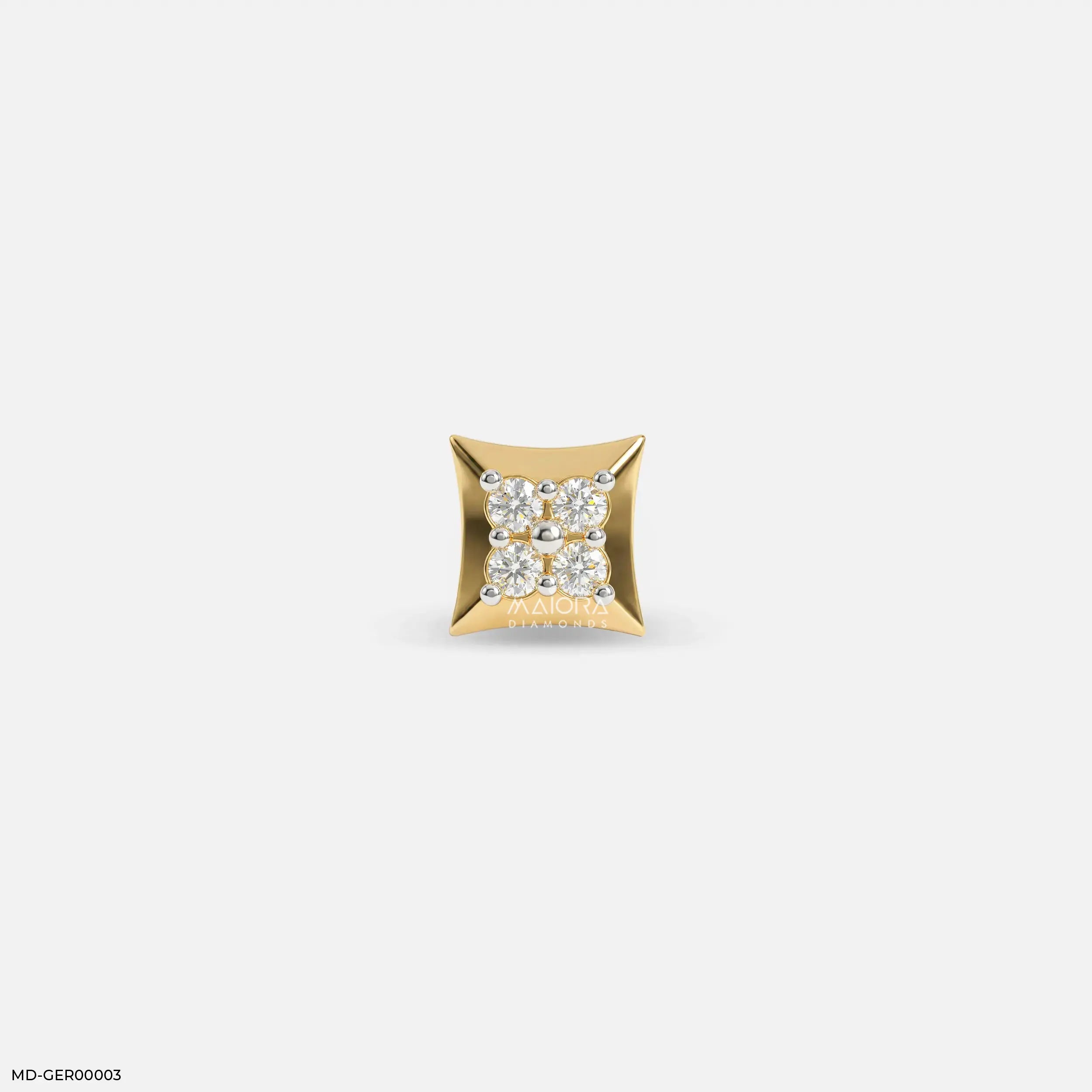 Victorian Diamond Mens Stud Earring 9K Yellow Gold