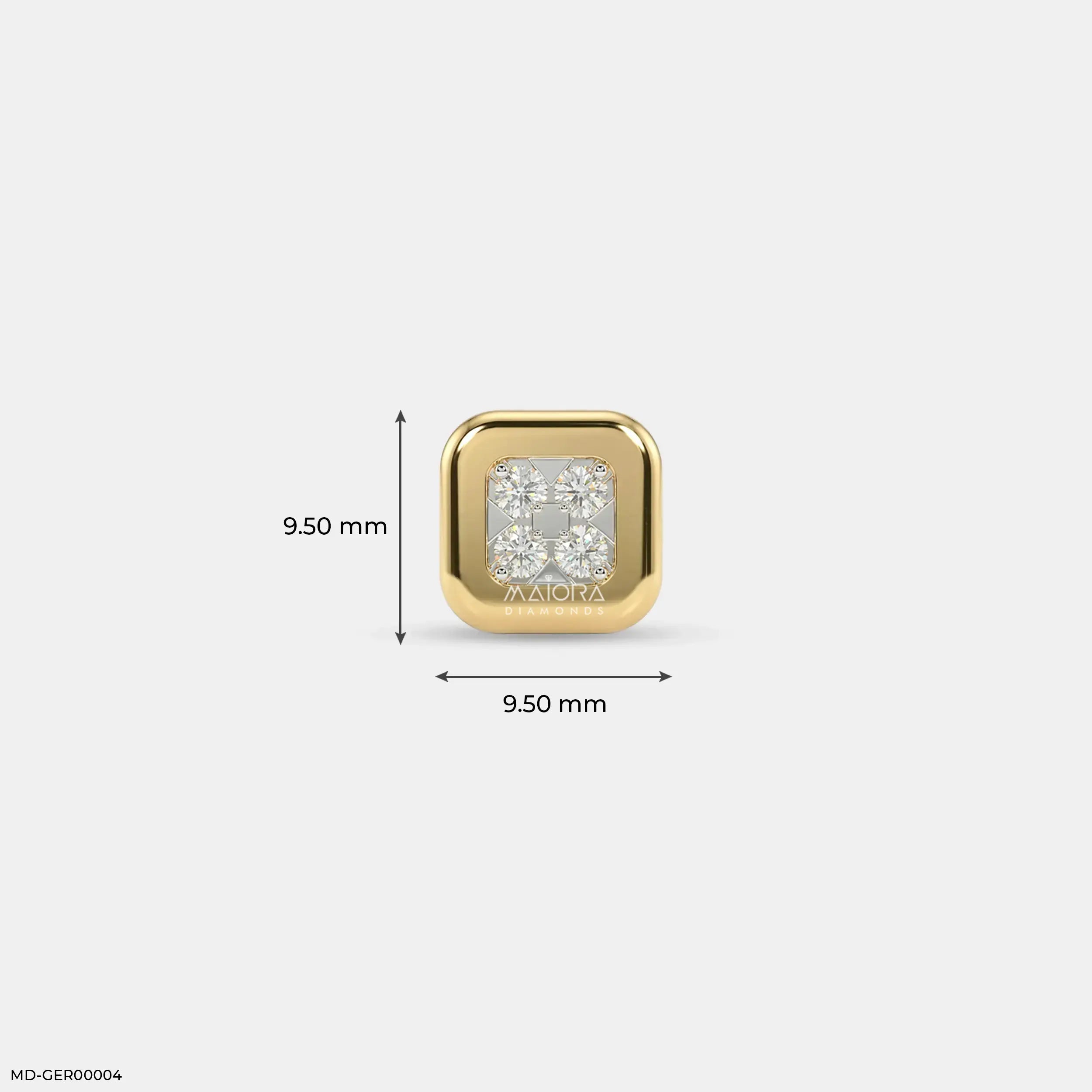 Portal Diamond Mens Stud Earring Platinum 950