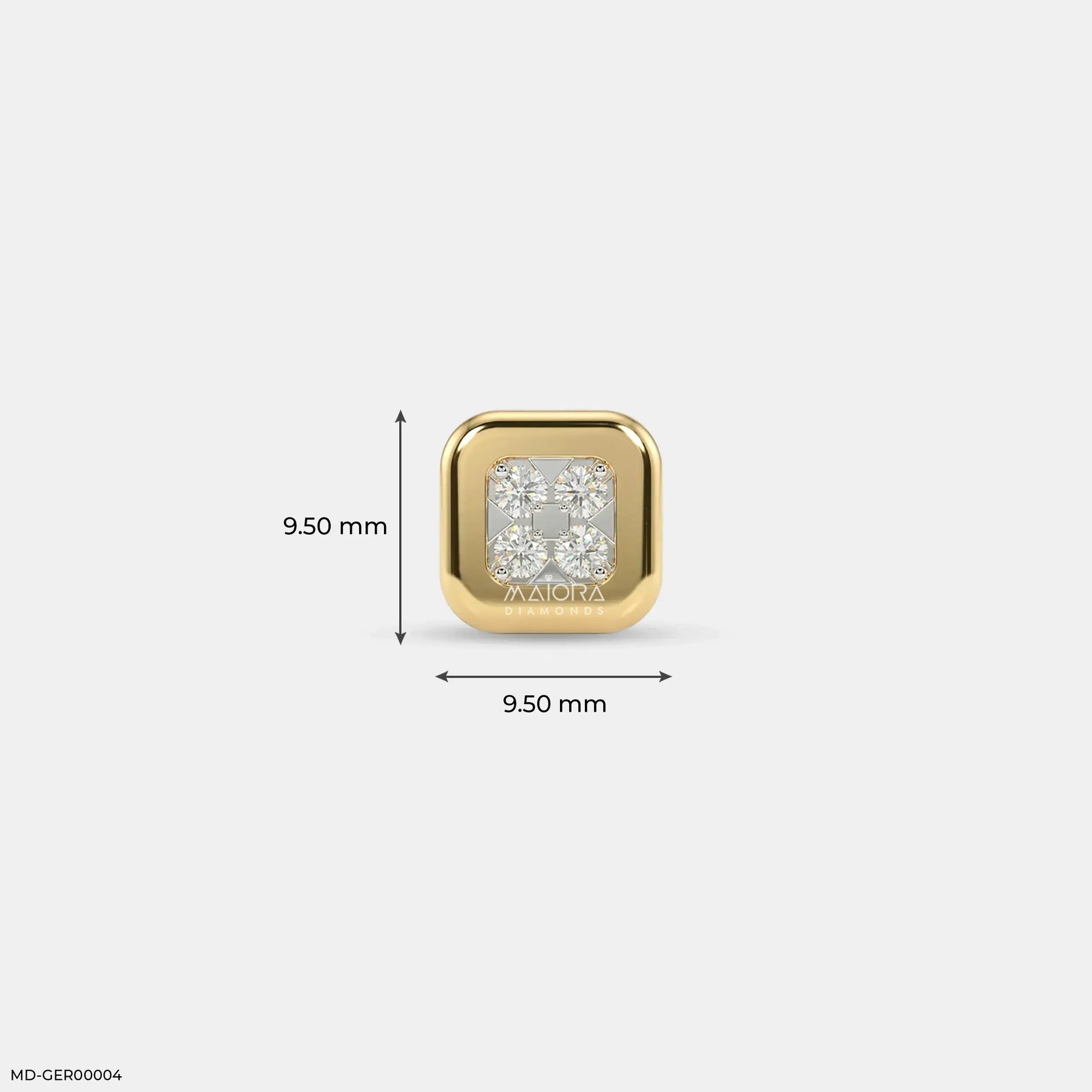 Portal Diamond Mens Stud Earring Platinum 950