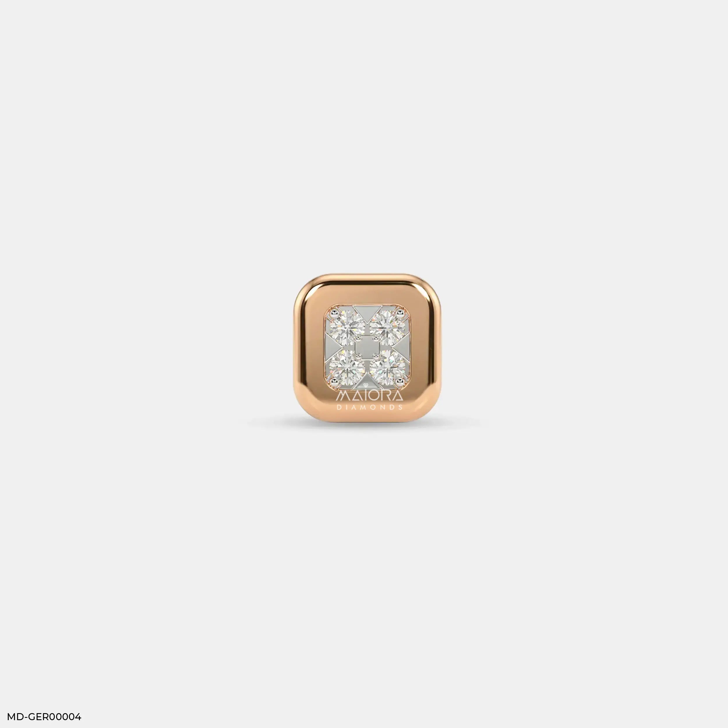 Portal Diamond Mens Stud Earring Platinum 950
