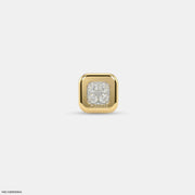 Portal Diamond Mens Stud Earring 14K Yellow Gold