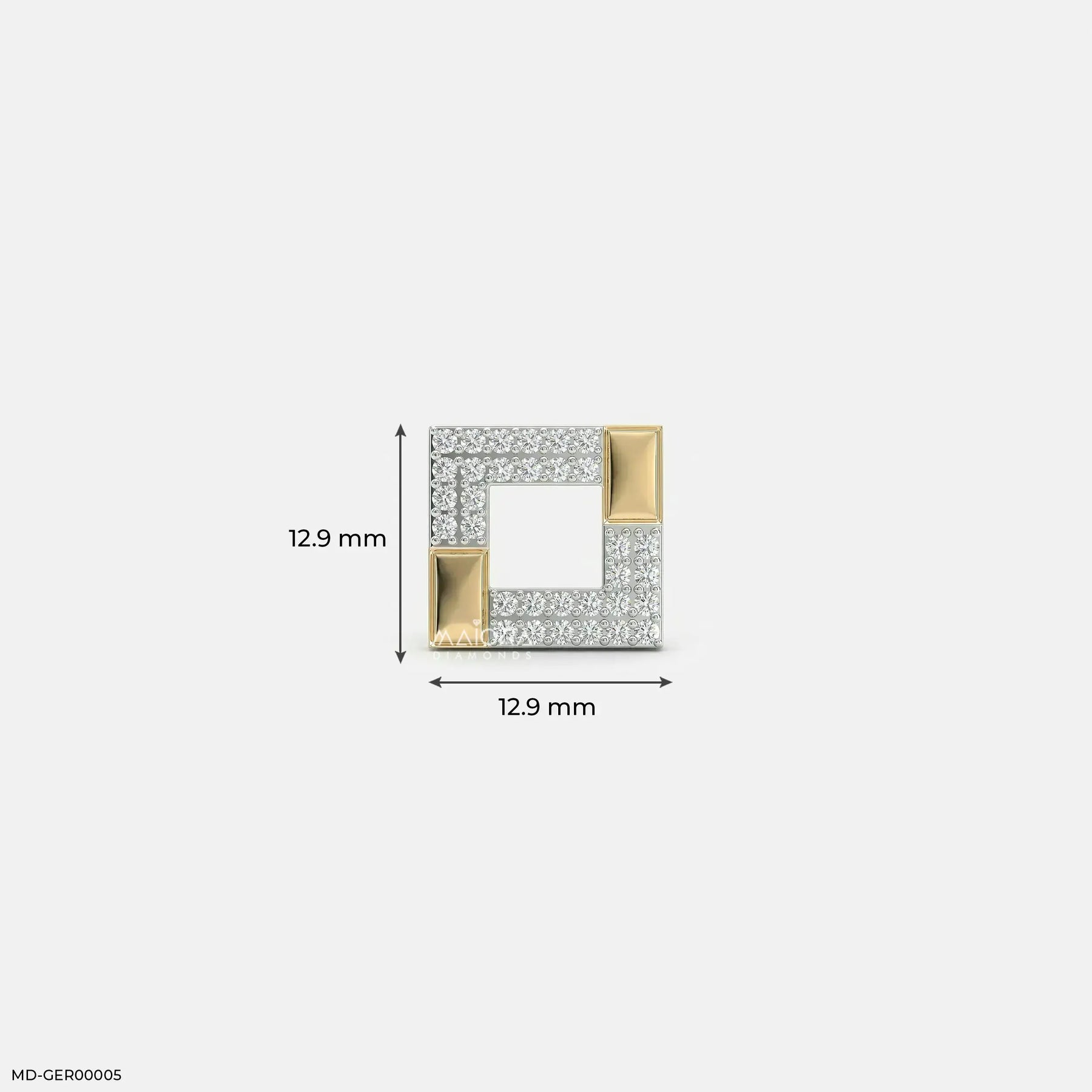 Cohesion Diamond Mens Stud Earring Platinum 950
