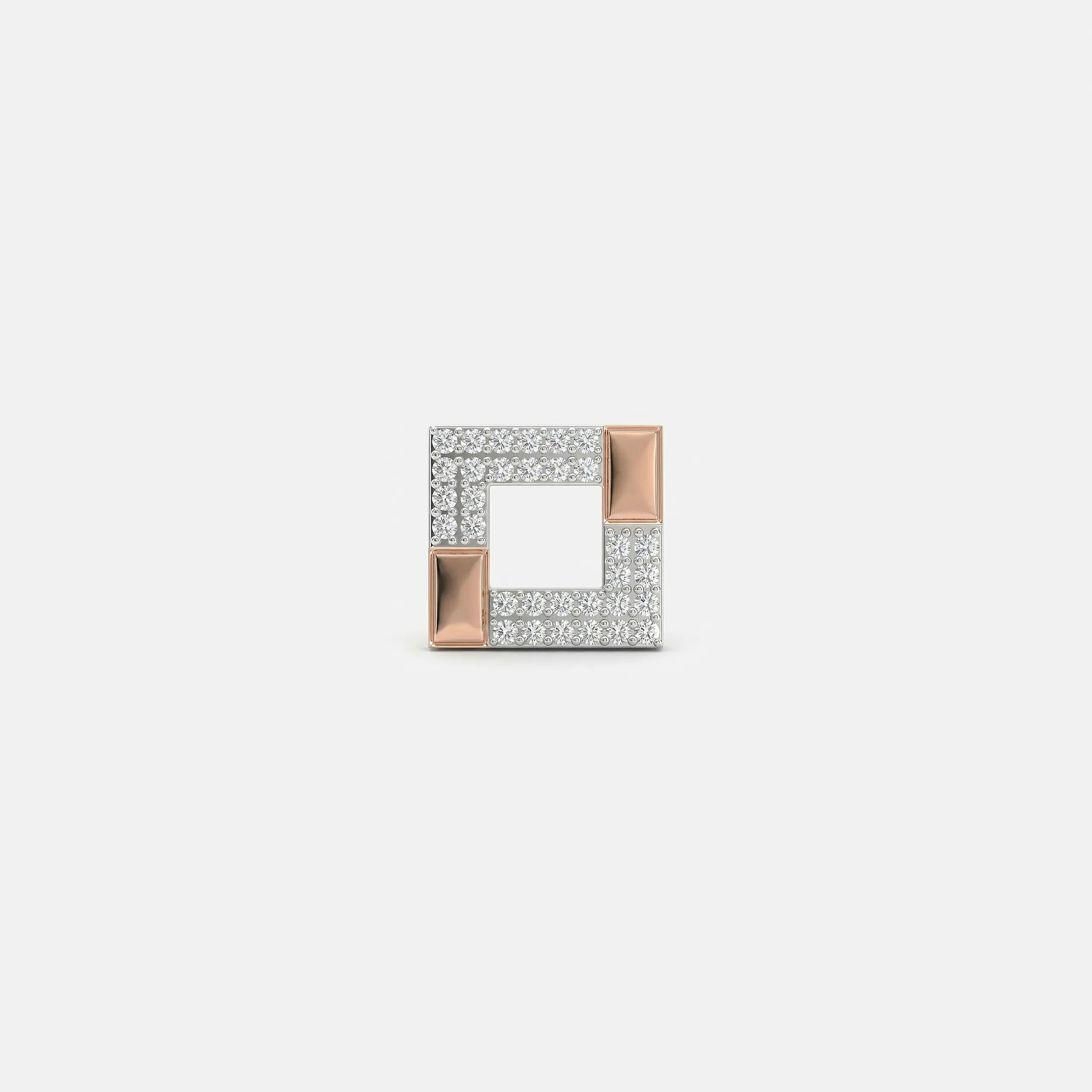 Cohesion Diamond Mens Stud Earring 9K Rose Gold