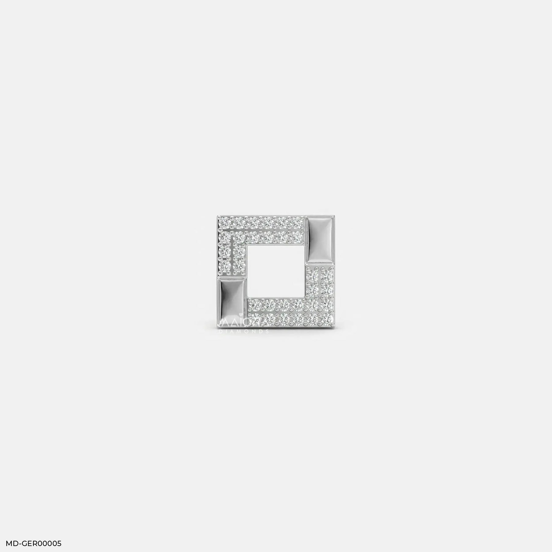 Cohesion Diamond Mens Stud Earring Platinum 950