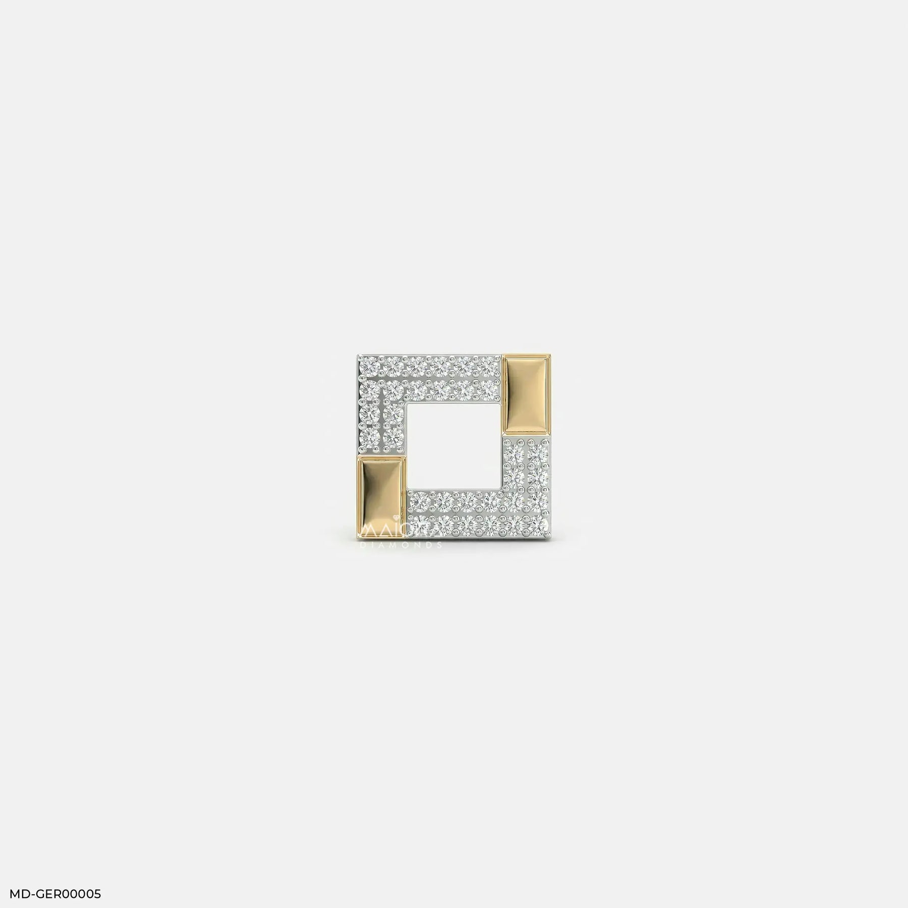 Cohesion Diamond Mens Stud Earring Platinum 950
