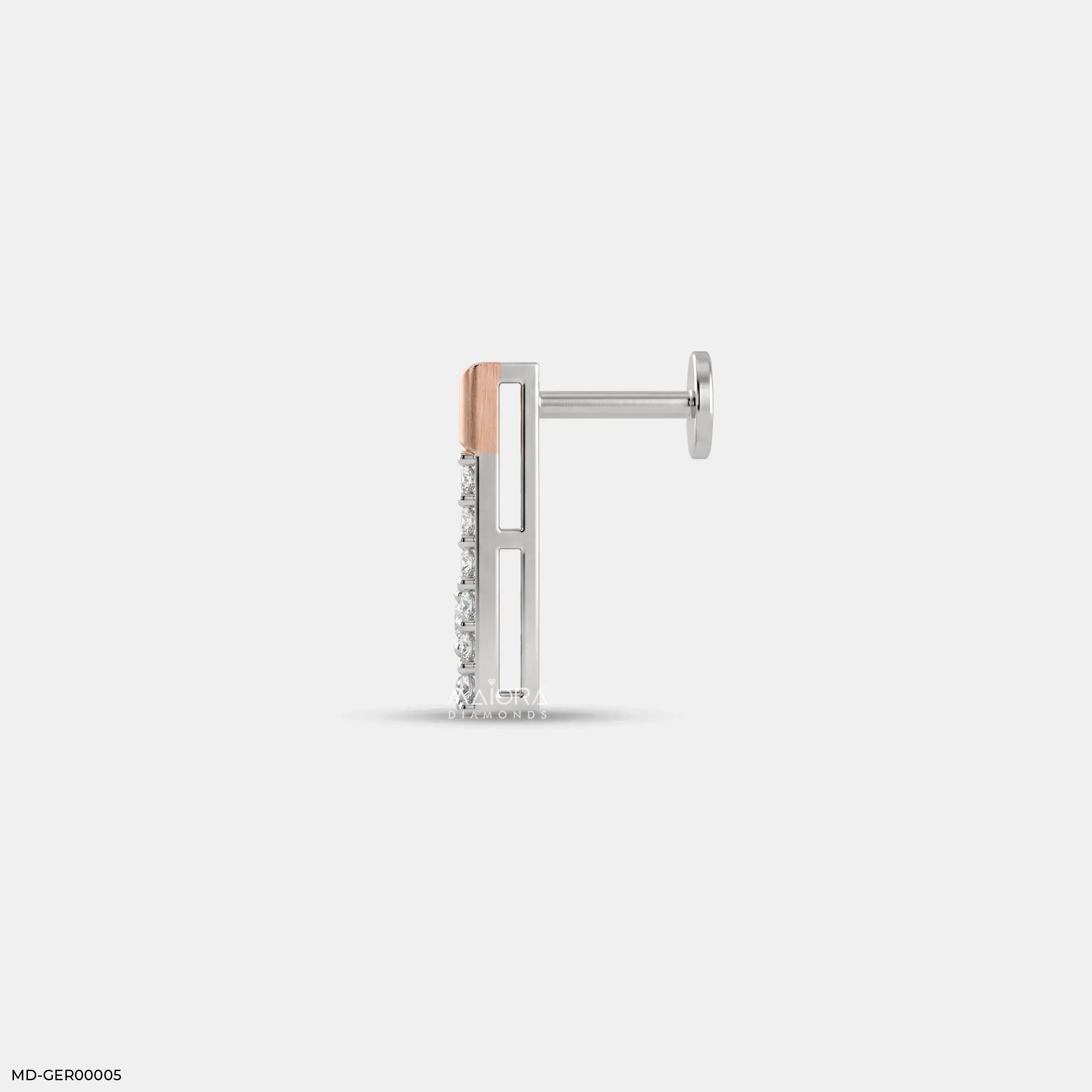 Cohesion Diamond Mens Stud Earring 9K Rose Gold