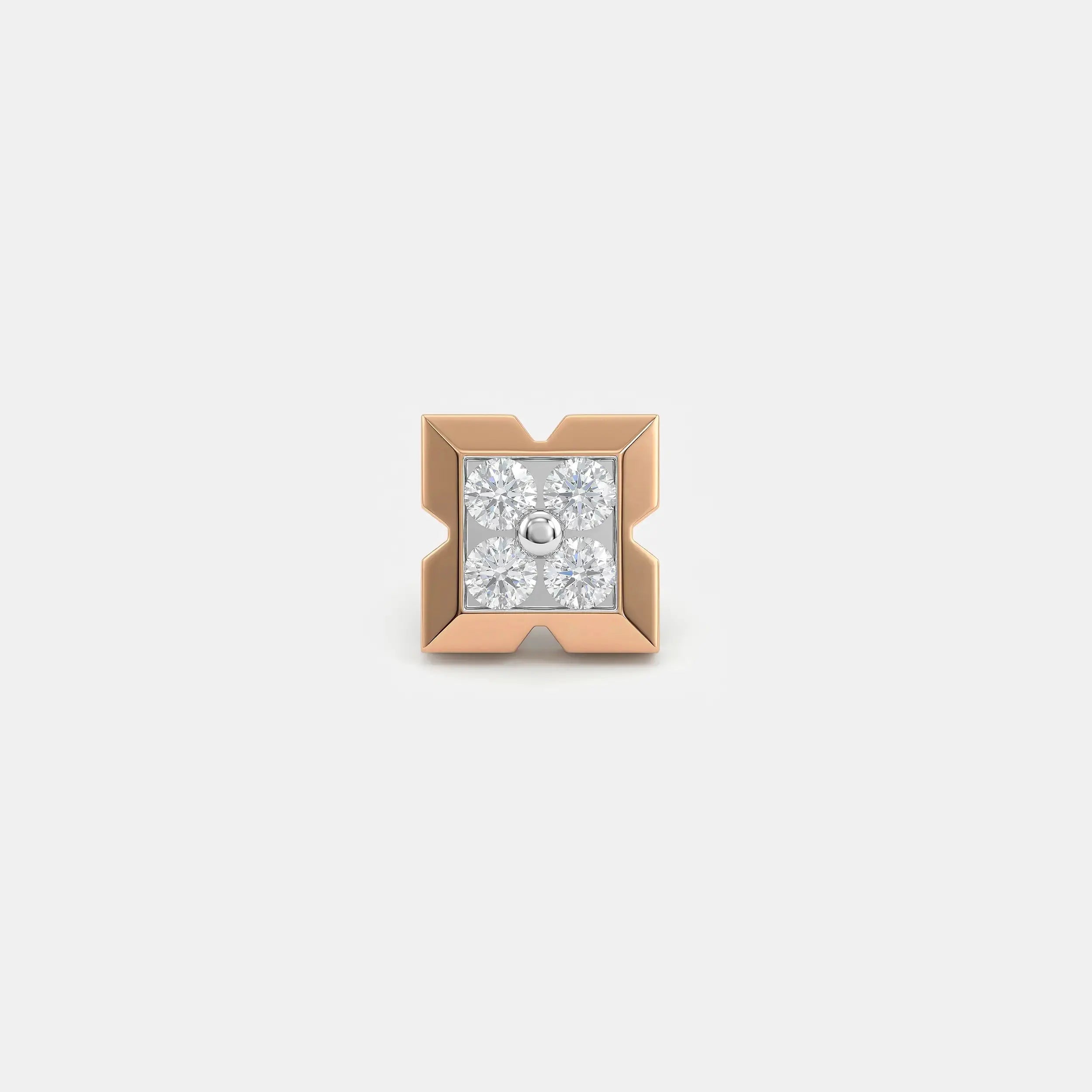Geomatric Diamond Mens Stud Earring Platinum 950