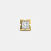 Geomatric Diamond Mens Stud Earring 14K Yellow Gold