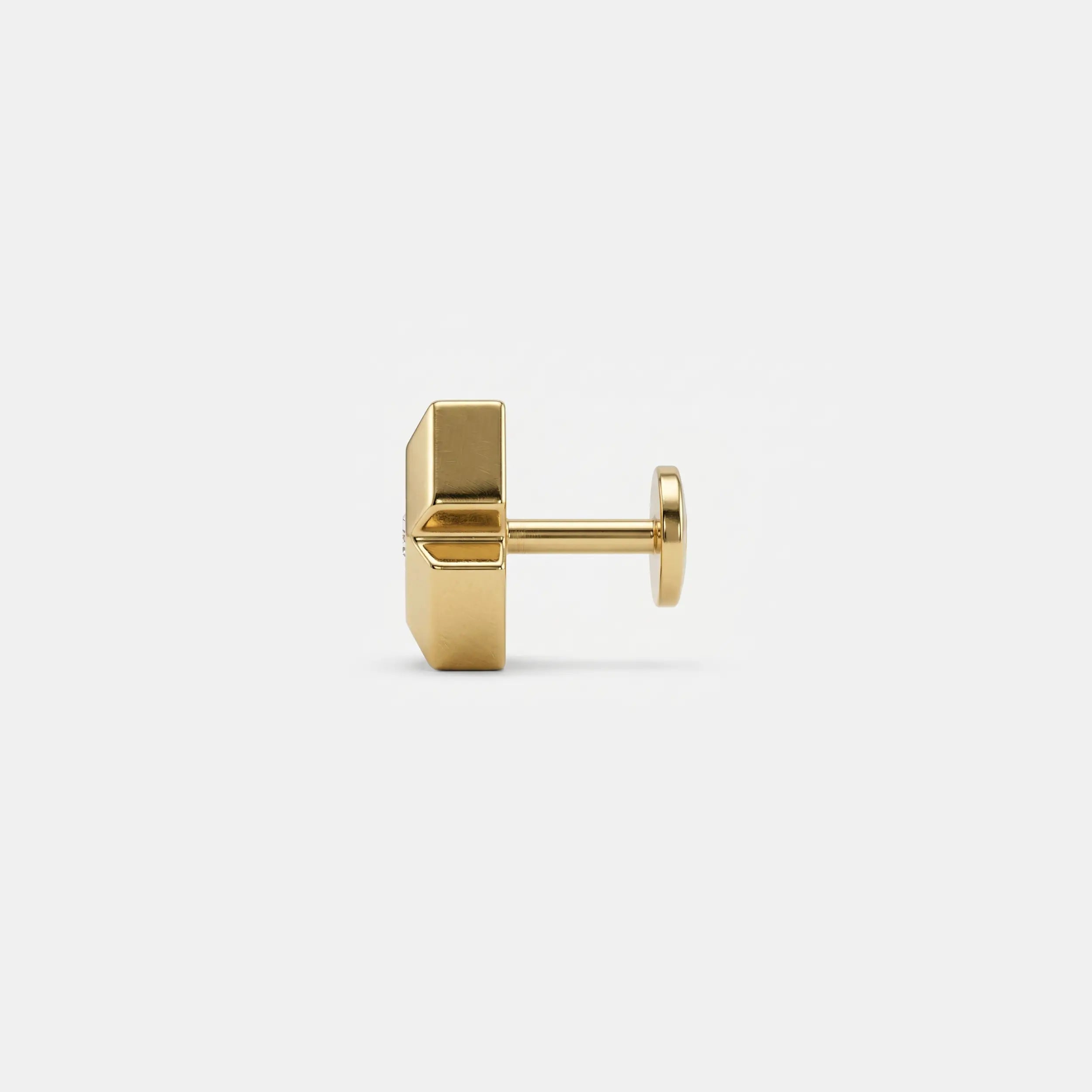 Geomatric Diamond Mens Stud Earring Platinum 950
