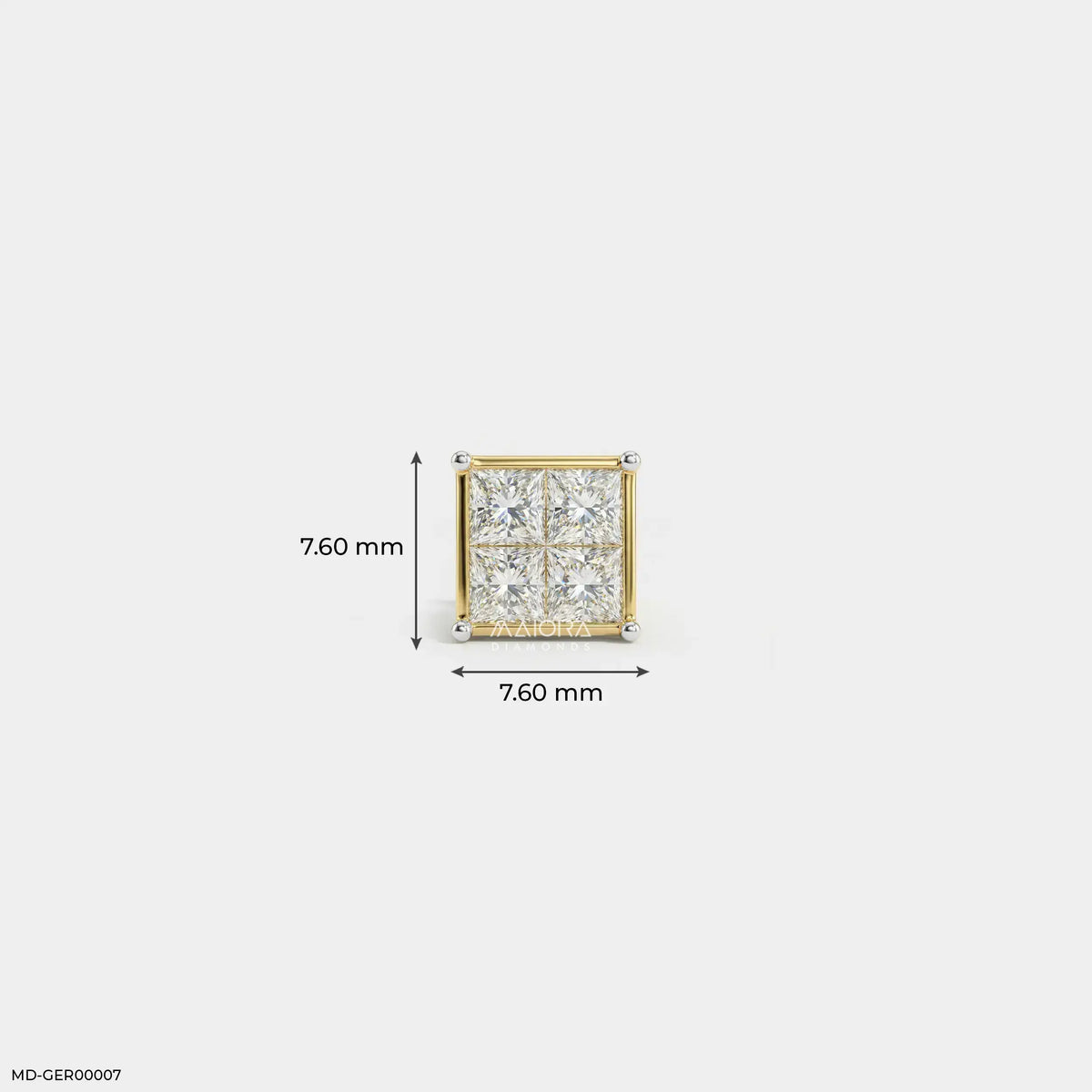 Quadra Princess Diamond Mens Stud Earring