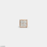 Quadra Princess Diamond Mens Stud Earring Platinum 950
