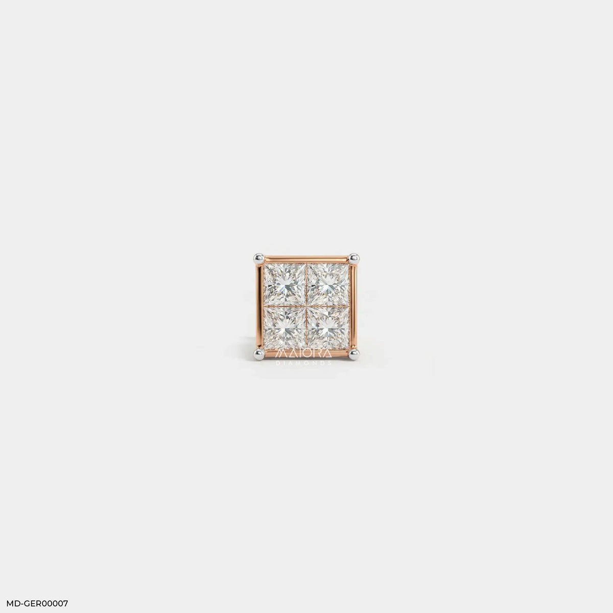 Quadra Princess Diamond Mens Stud Earring